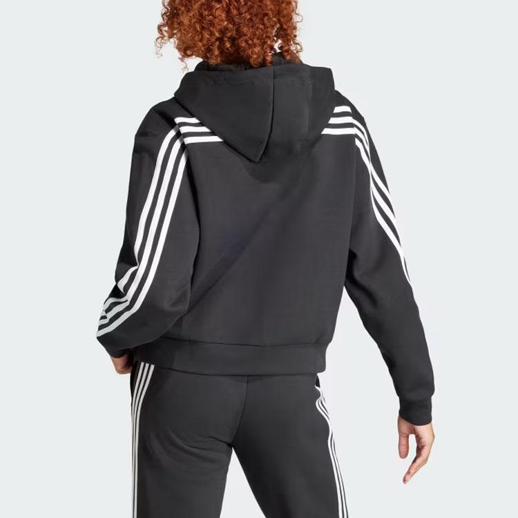 Adidas Future Icons 3-Stripes Full Zip Hoodie Women Outerwear Black IN9475