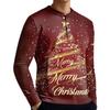 Men's Casual Button-Down Sweatshirt Fashion Printed Long Sleeve Shirt Pullover