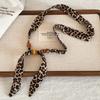 Print Pattern Beaded Scarf Leopard Print Sweater Chain Elegant Scarf Necklace  Women