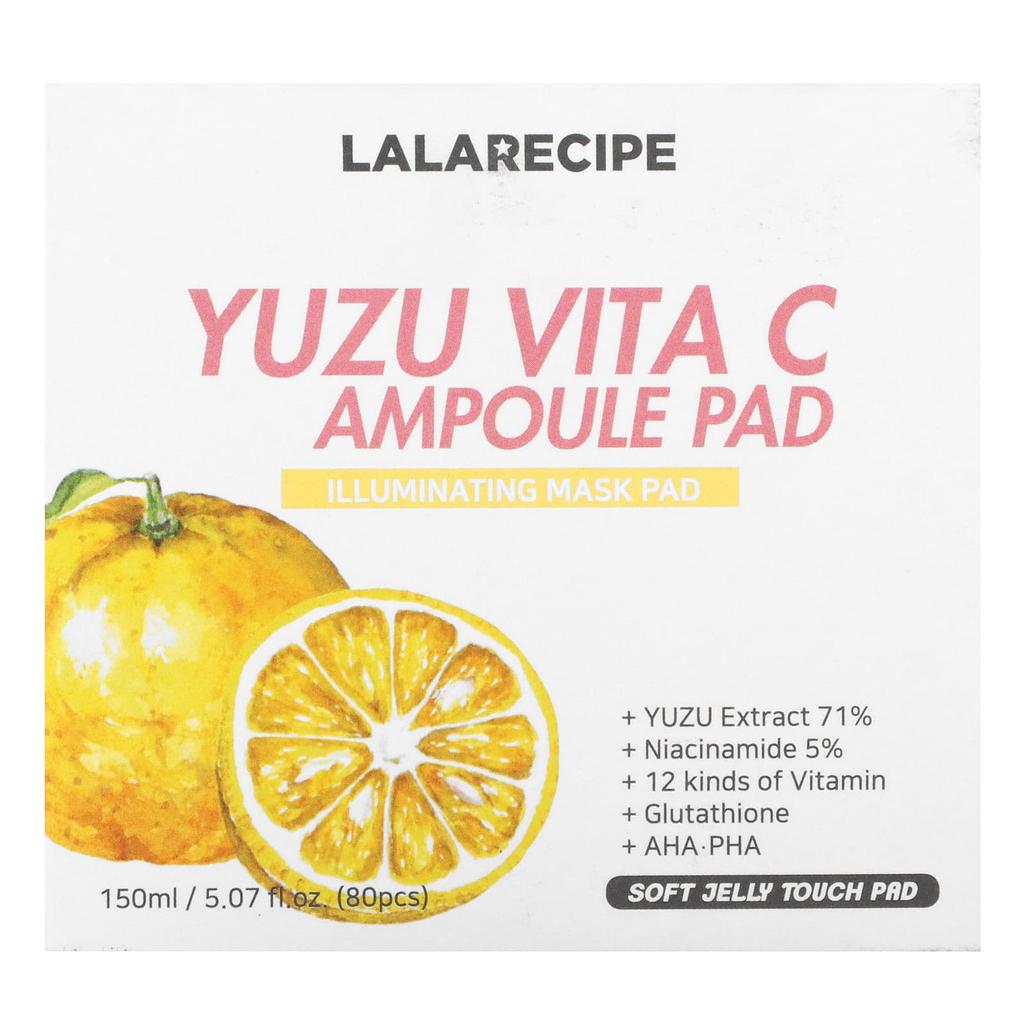 Yuja Vita C Ampulle Pad, Aufhellende Schönheitsmaske, 80 Stück, 150 ml (5.07 fl oz)