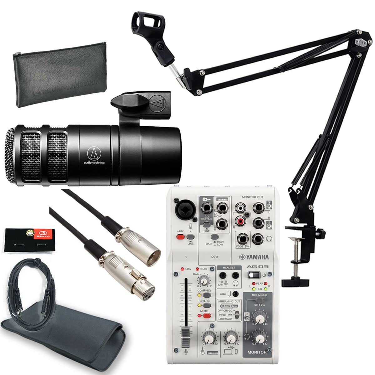 

YAMAHA AG03MK2 WHITE AT2040 set for PC users AT2040 dynamic genuine microphone arm AUX convenient sleeve bag / [ATL458A cable] Distribution/DTM -
