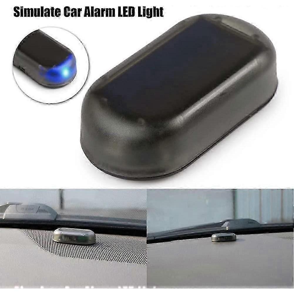 Neues LED-Auto-Alarmlicht, Solar-Autoalarm(blau)