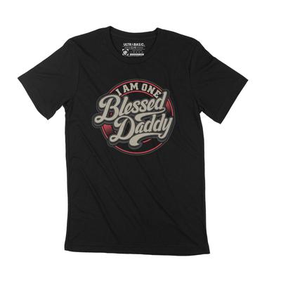 Grafisches Herren-T-Shirt „Blessed Daddy“ zum Vatertag, motivierendes Vintage-Geschenk