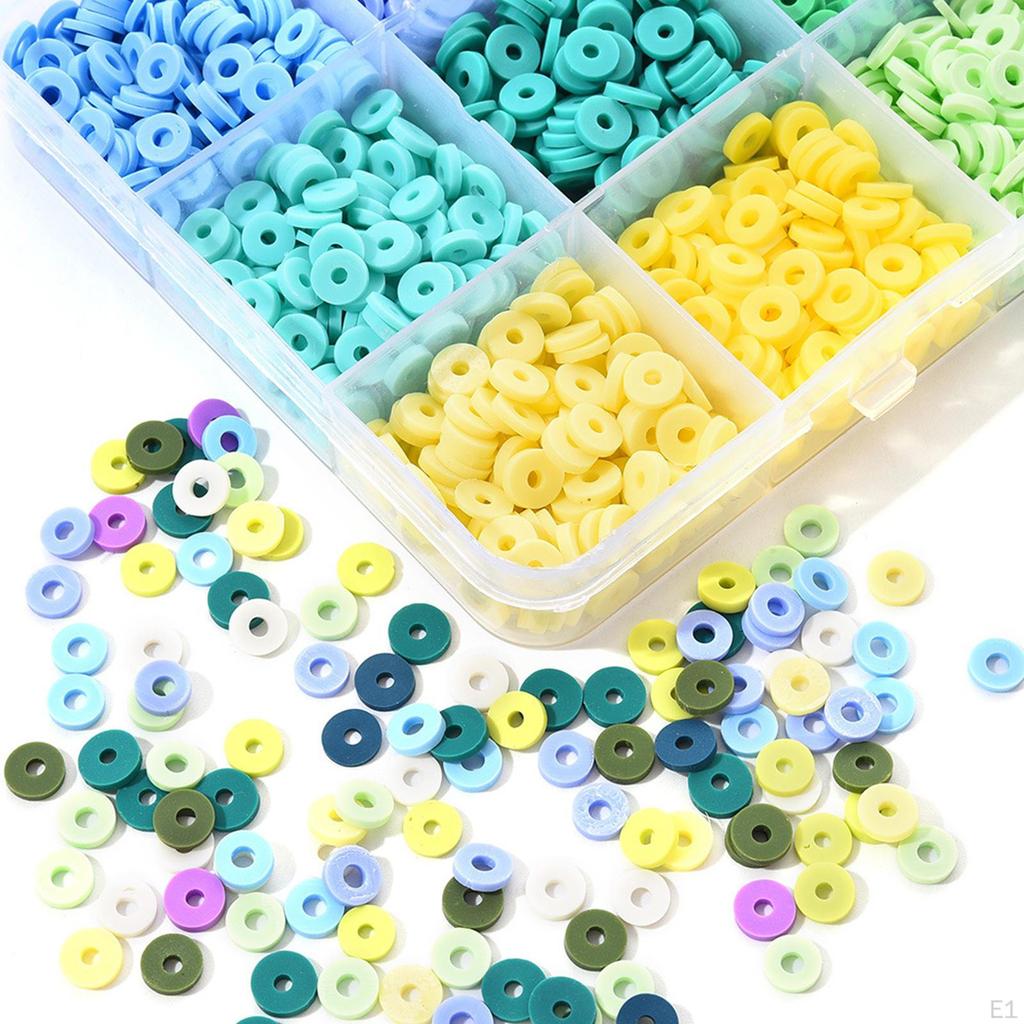 2250 Clay Beads Kit ,Round Pendant Charms ,Flat Loose Spacer Bead for Jewelry Making Finding Beading