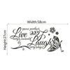 Pvc English Words Letters Wall Stickers Creative Butterfly Decal Watercolor Removable For Living Room Bedroom Decoration