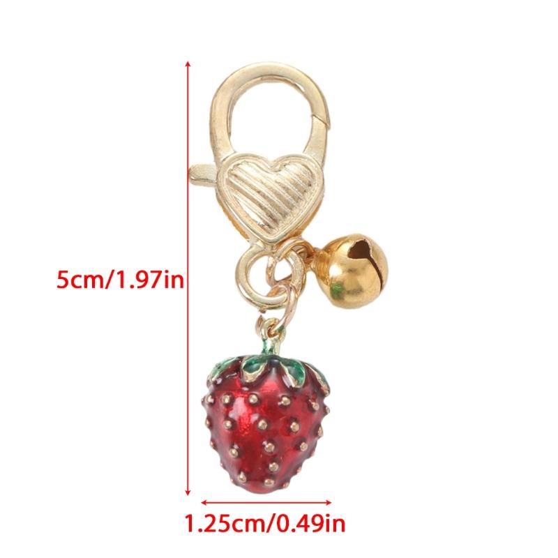 Alloy Strawberry Keychain Handmade Key Chain Colorful Fruit Pendant Phone Chain