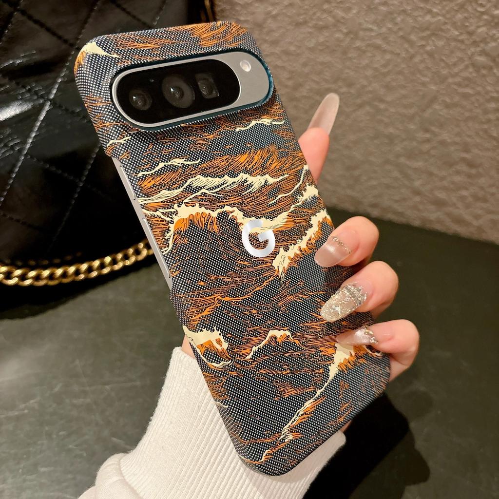 Luxury Kevlar Carbon Fiber Sea Wave Pattern Case For Google Pixel 10A 9A Pro XL 8 7 Pro For Magsafe Wireless Charging Back Cover