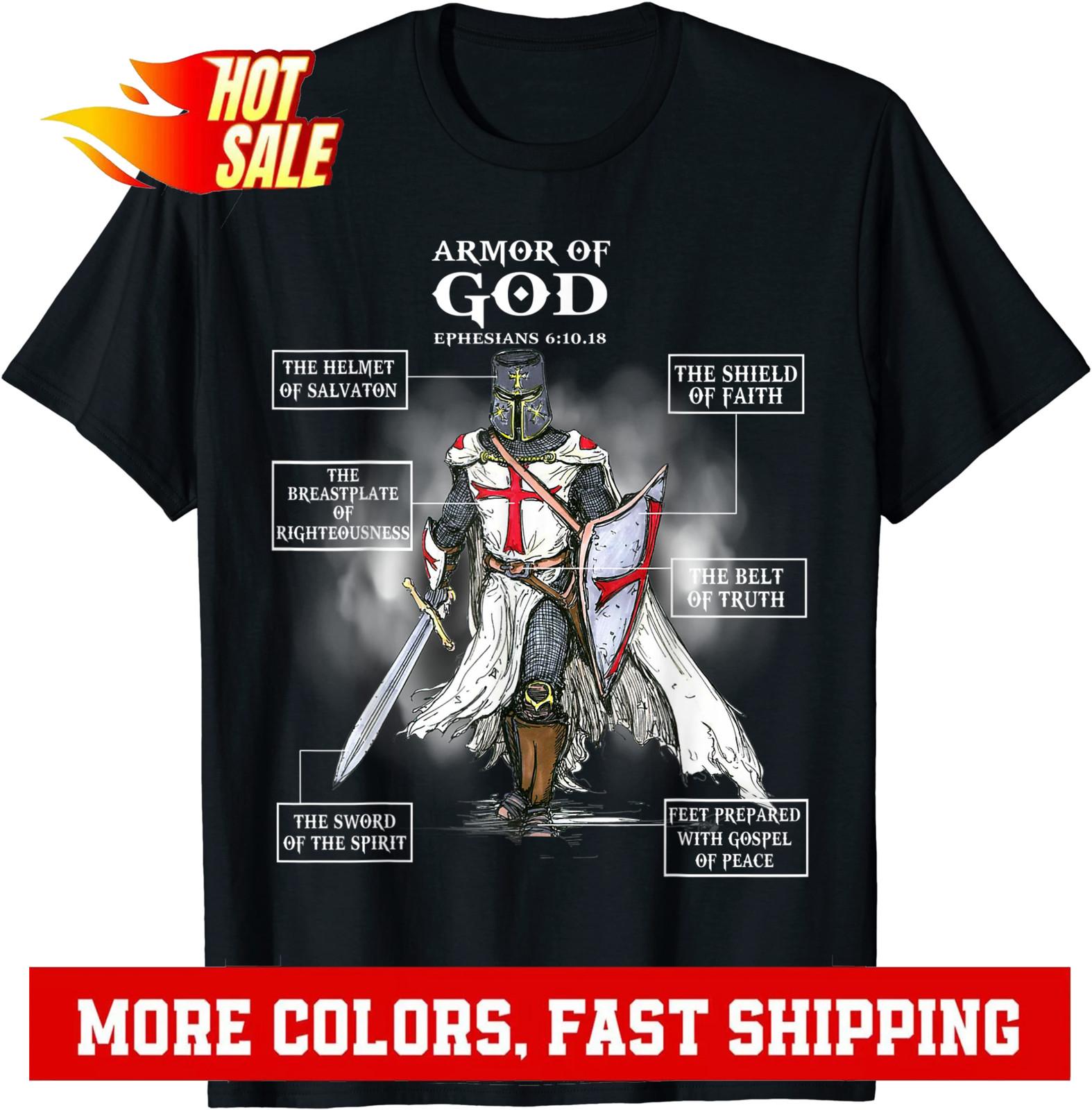 Armor Of God Bible Verse Great Gift For Religious Christian T-Shirt L