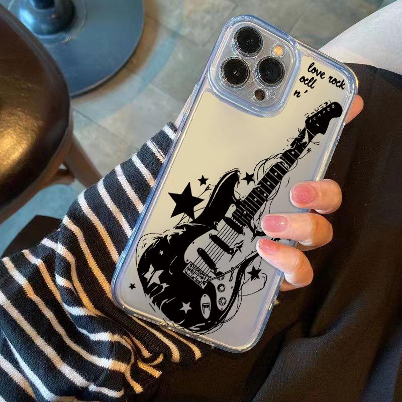 Cool Guitar Phone Case for iPhone 17 Air 16 15 14 13 12 11 Pro Max Plus Mini 8 7 Soft Transparent Cover Fundas Accessory