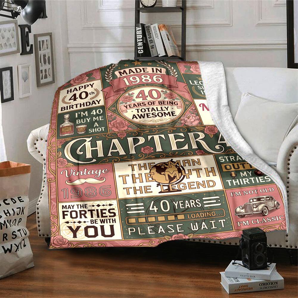 Chapter 40 Milestone Celebration Customize Your Name Blanket Soft Cozy Perfect For Sofa Couch Office Bed Picnics Ideal For All Seasons Modern Style