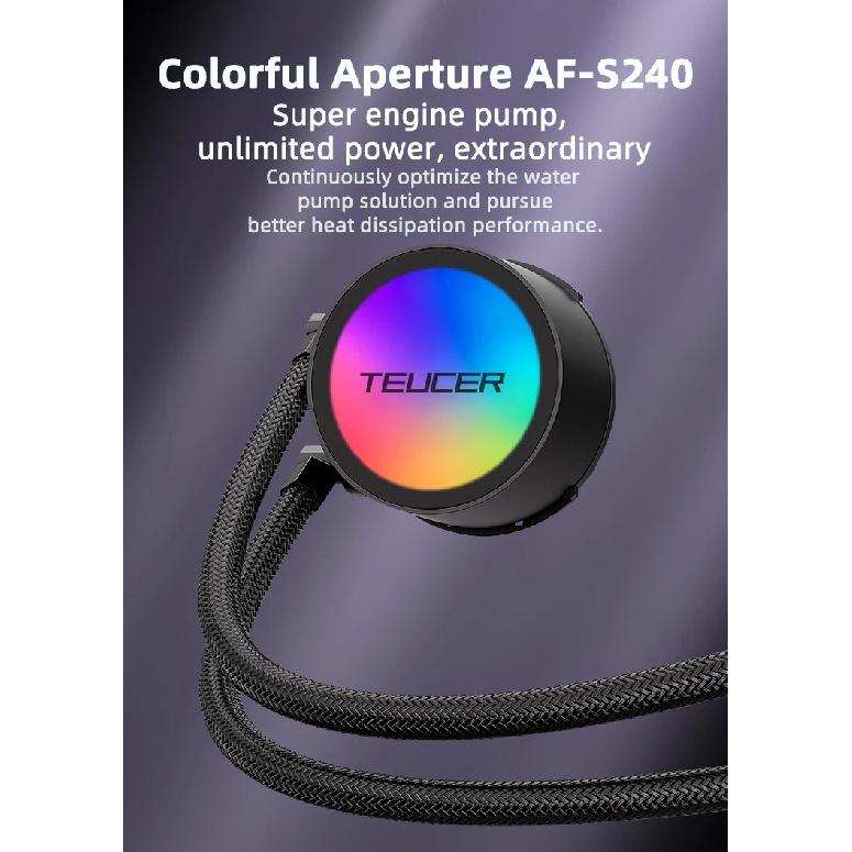 TEUCER AF-S120 Water Cooler 120mm RGB Fan Liquid Heatsink Integrated Radiator Cpu Cooling for Intel LGA115x 1200 1700 2011