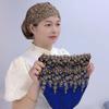 Soft Ethnic Beaded Hat Beaded Decoration Head Wrap Cap Portable Ethnic Headscarf Hat  Cultural Wear