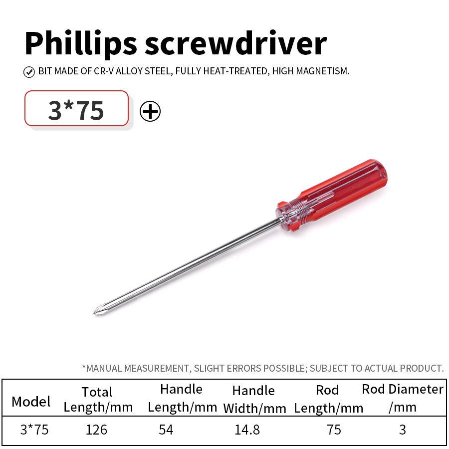 

Screwdriver Transparent Head Mini Small Portable Radish Head Handle With Flat Head Slotted Phillips Cross Repair Hand Tool