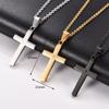Vintage Stainless Steel Cross Pendant Necklace for Women Men Religious Christ Charm Chain Christian Faith Prayer Metal Jewelry