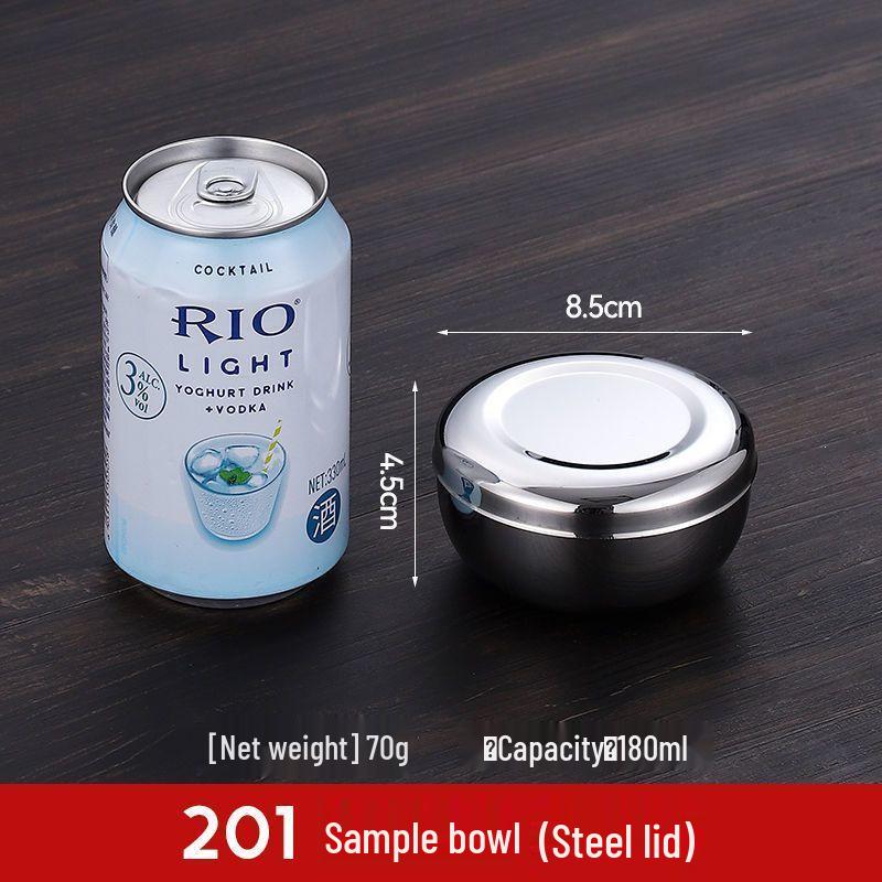 304 Stainless Steel Food Sample Box with Lid - Small Dish for Kitchen and Canteen Use
