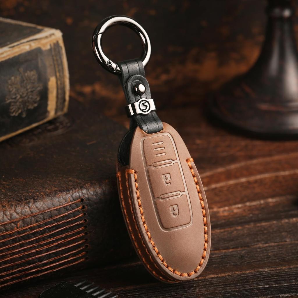 Genuine Leather Smart Key Case for Nissan Delica Mini and Roox Compatible with Nissan Car Perfect for Gifting Genuine [smasol] Aura, Serena, Note,