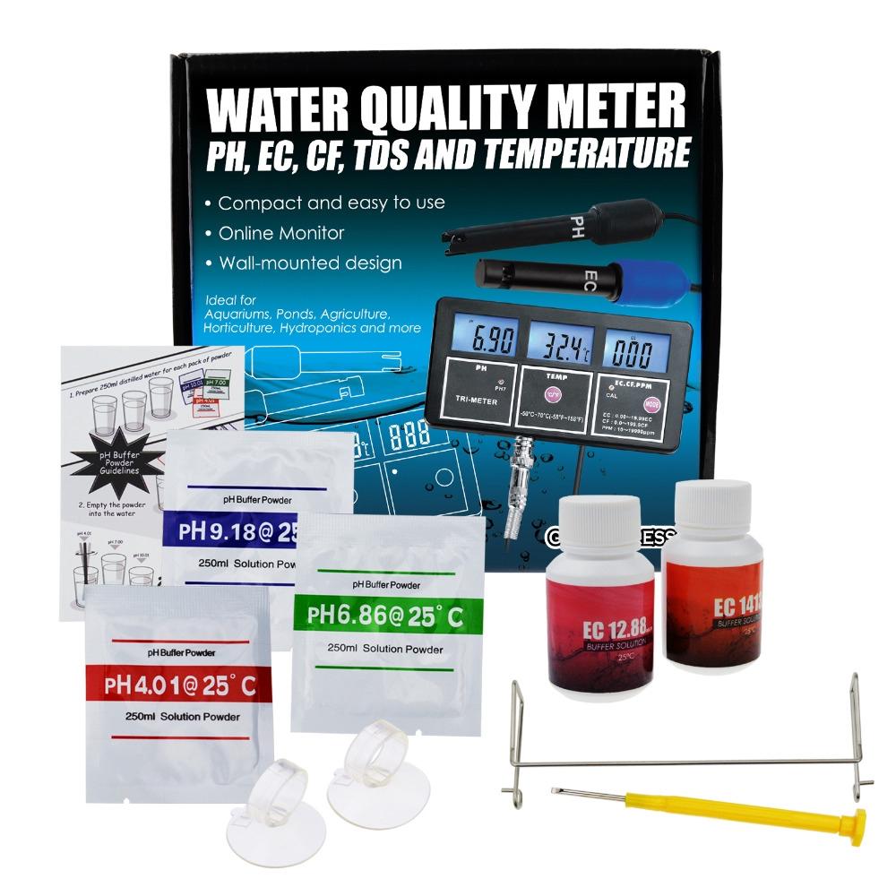 5 In 1 Water Quality Multi-parameter PH EC CF TDS(ppm) Temp Tester Meter Aquariums Hydroponics Pool Tank Pond Drinking