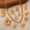 European & American Creative Floral Series Titanium Steel Pendant: Luxurious DIY Necklace & Bracelet Accessory.