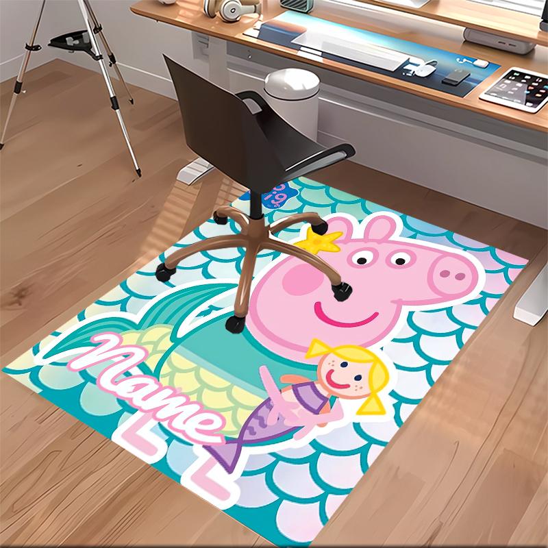 Custom personalization Peppa Pig Print Area Rug - Soft, Washable Non-Slip Indoor Mat,Living Room,Home&Office Decorative Rug