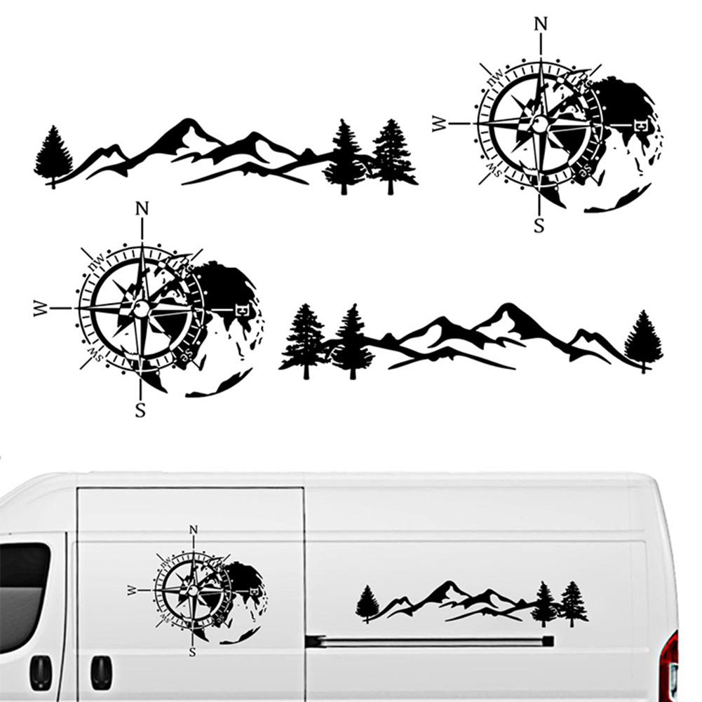 2pcs Sticker Accessories Black Car Car Sticker Compass