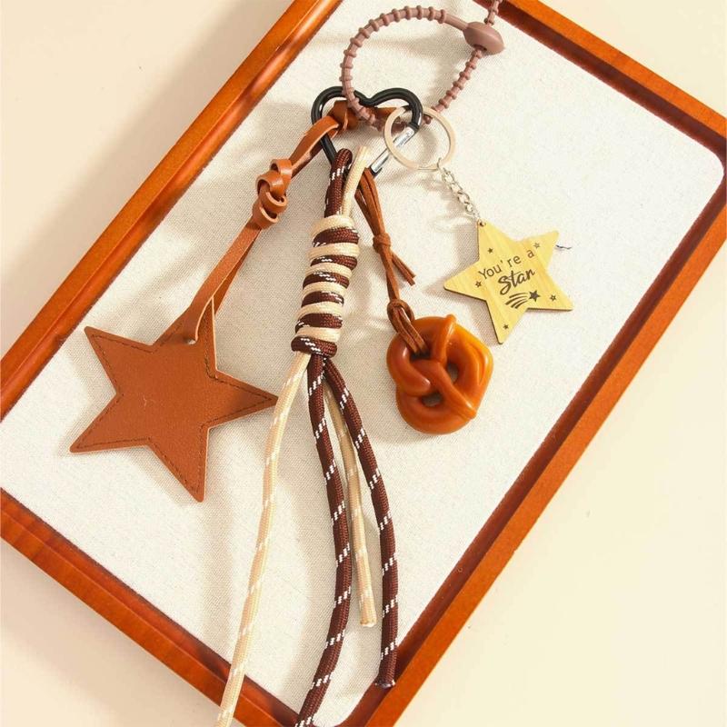 Multipurpose Star Shaped Bag Charm Displaying Animal Print And Strong PU Bags Pendant Fahsion Key Accessories