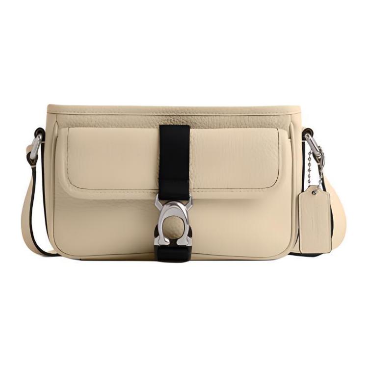 

Coach Beck 21 Solid Color Embossed Logo Zipper Closure Crossbody Bag Men Shoulder Bag Ivory CM335-VT5 Basic Set (Bag+Dust Bag)