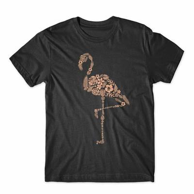 Flamingo In Flowers T Shirt 100 Cotton Premium NEW