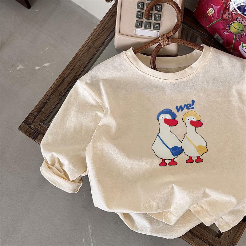 Spring Autumn Kids Solid Long Sleeve T Shirt Boys Girls Basic Top Comfortable Kindergarten Baby Clothes 80
