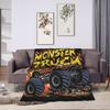 Rough and Cool Monster Trucks Plush Blanket Kids Adult  Flannel Throw Blanket For Living Room Warm Custom Quality Bedspread Gift