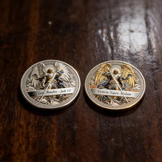 1/2/3 Peças Moeda Colecionável de Arcanjo Dupla Face Escultura em Metal St. Moeda de Lembrança de São Miguel Token Desafio da Fé Cristã Decoração Presente Religioso