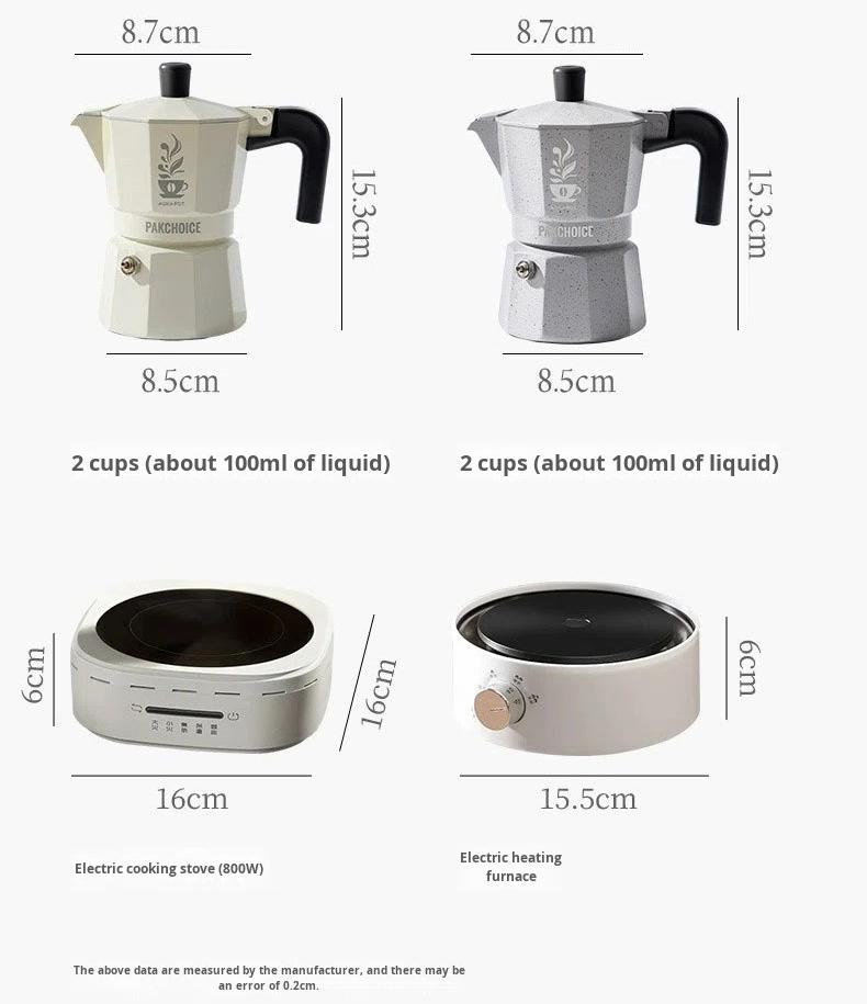 Double Valve Moka Pot 2‑Cup Capacity White Aluminum Coffee Maker Stovetop Espresso Brewer for Home Kitchen Use Make Rich Flavor Coffee Daily Household