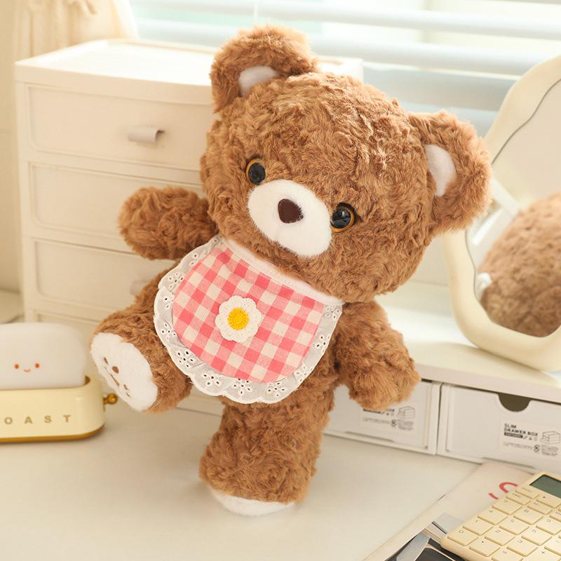 

Adorable Zai Zai Bear Plush Toy - Cute Cartoon Teddy with Bib, Perfect Gift! 25cm