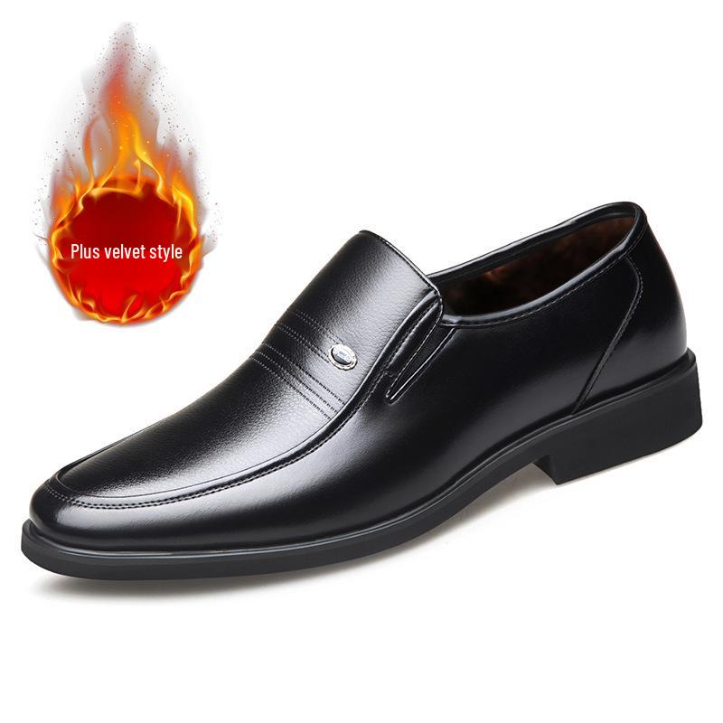 Men's Spring/Summer Hollow Leather Slip-On Shoes - Business Casual & Formal, Ideal for Middle-Aged and Elderly Dads