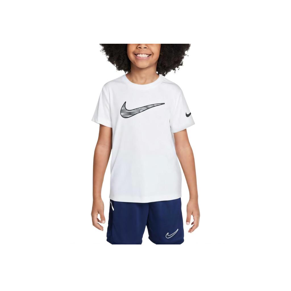 Nike Dri-Fit Trophy Comfortable Simple Sports Quick-Dry Versatile Short Sleeve Kids Tops White IB8224-100
