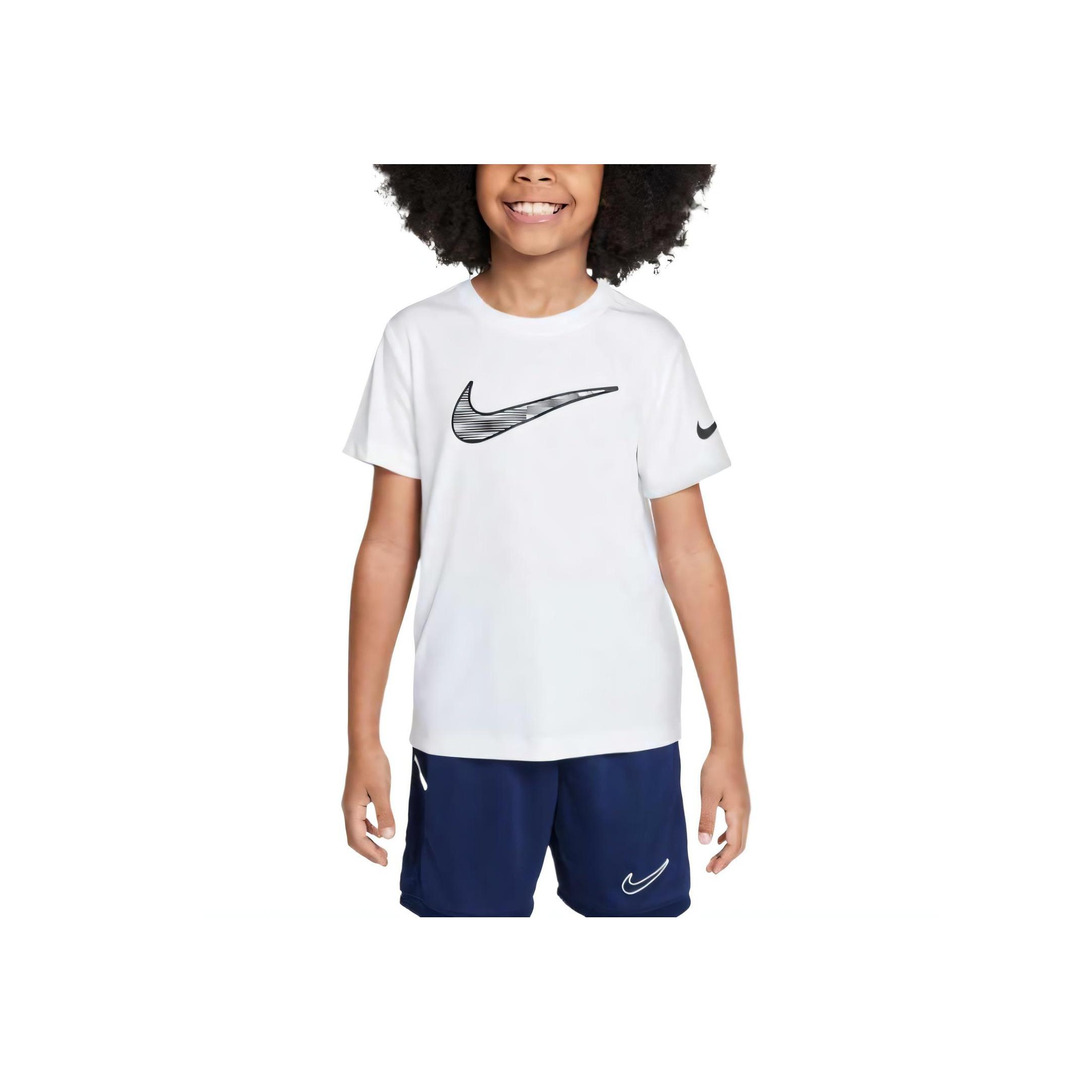 

Nike Dri-Fit Trophy Comfortable Simple Sports Quick-Dry Versatile Short Sleeve Kids Tops White IB8224-100 L