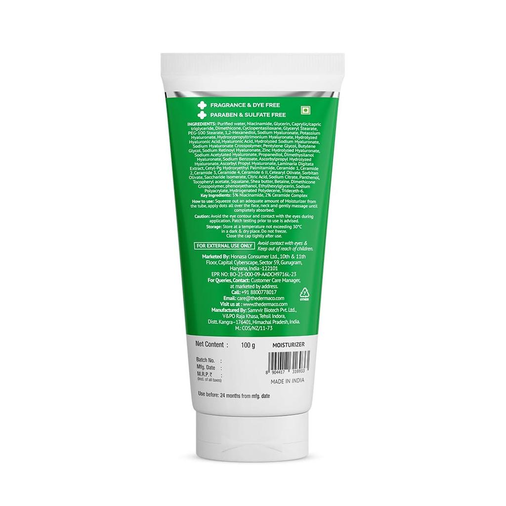 Derma Şirketi. %5 Niasinamid-Seramid Günlük Nemlendirici 100 g | Normalden Kuru Ciltler İçin 24 Saat Cilt Nemlendirmesi