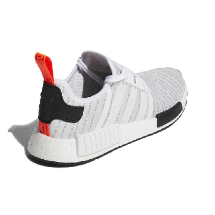 Adidas Originals NMD_R1 Fabric Lace-Up Durable Lightweight Low-Top Lifestyle Sneakers Unisex Sneakers White Gray BB9572