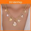Natural Seashell Pendant Necklace For Women With Pearl Accents Summer Accessory