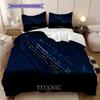 Titanics Final Voyage Sunset Bedding (1 * duvet cover + 2 * pillowcase, without core) 2D Flat Christmas birthday gift Soft and comfortable Bedding set