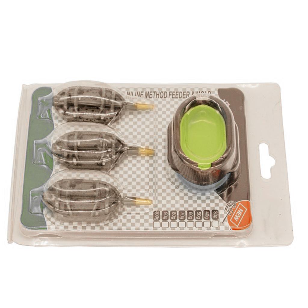 3+1 Set European Style Zinc Alloy Feeder Cage for Carp Fishing Bait Dispenser with Easy Setup Sturdy Design Saves Bait