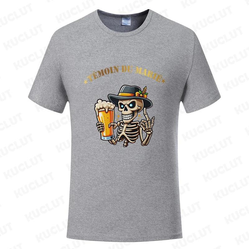 French Men's T Shirt Evg Futur Marié Team Groom Squad Shirt Wedding Best Man Tshirt Funny Single Farewell Bachelor Party Tees