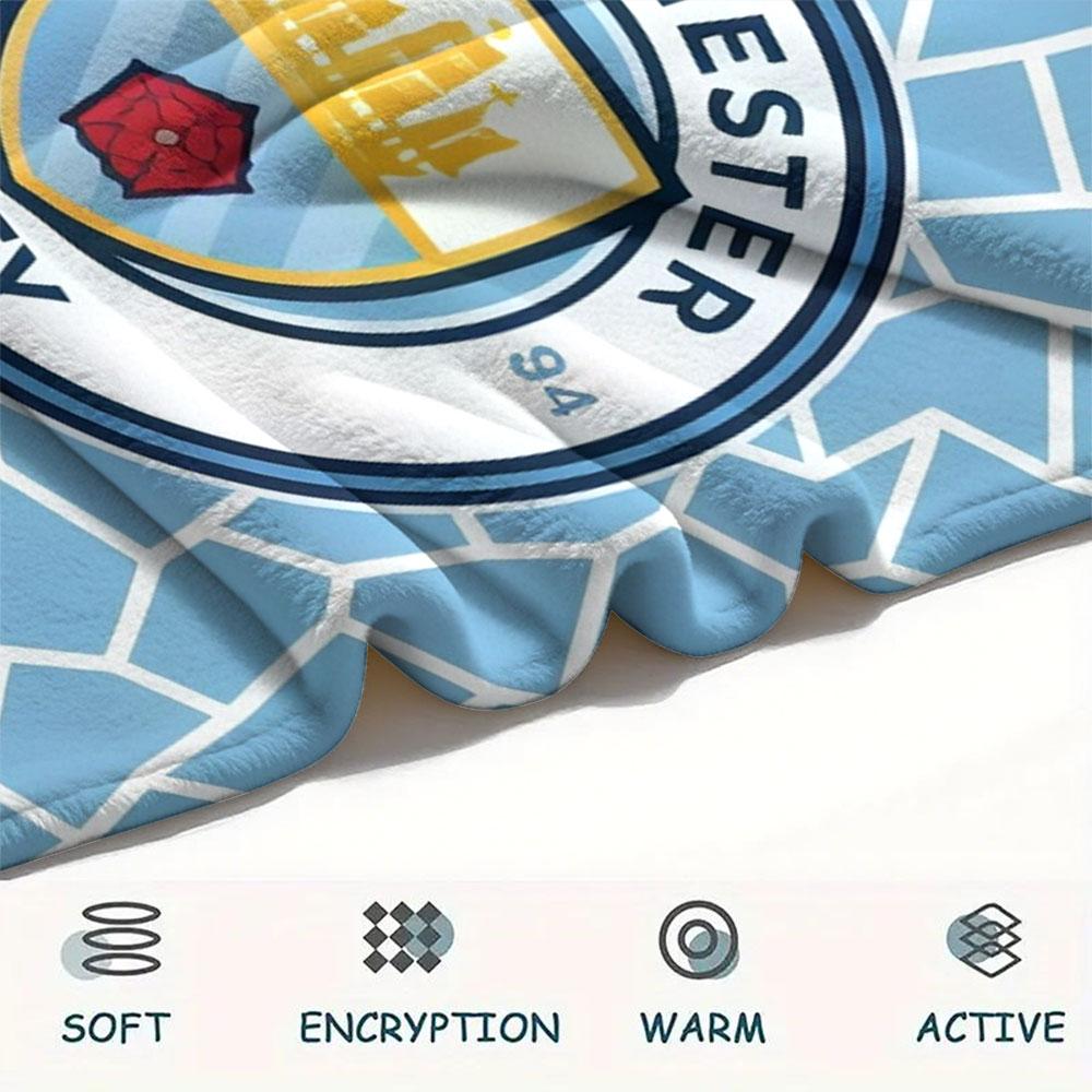 Bold MCFC Decals Blanket, High Quality Comfortable for All Seasons, Home Decor, Warmth and Comfort