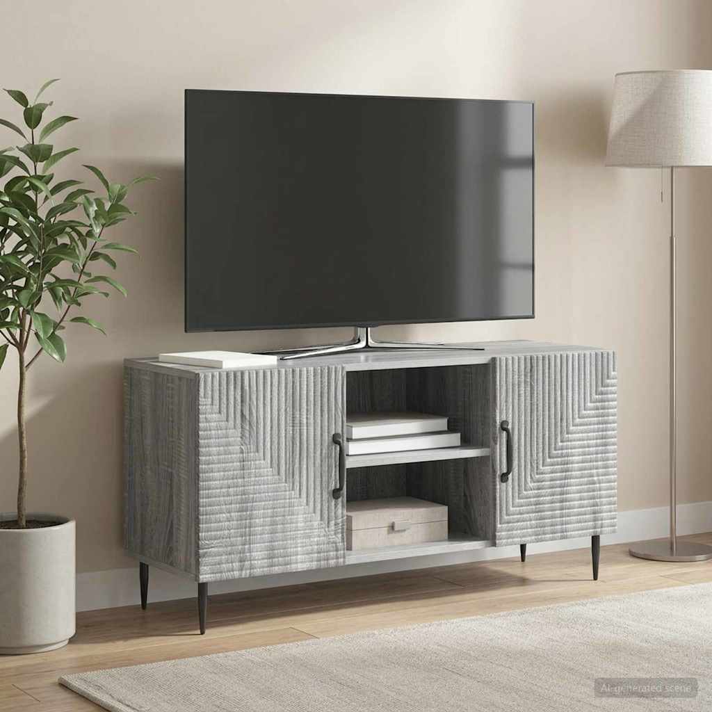 TV Stand Grey Sonoma 102 X 34.5 X 50 Cm Particleboard