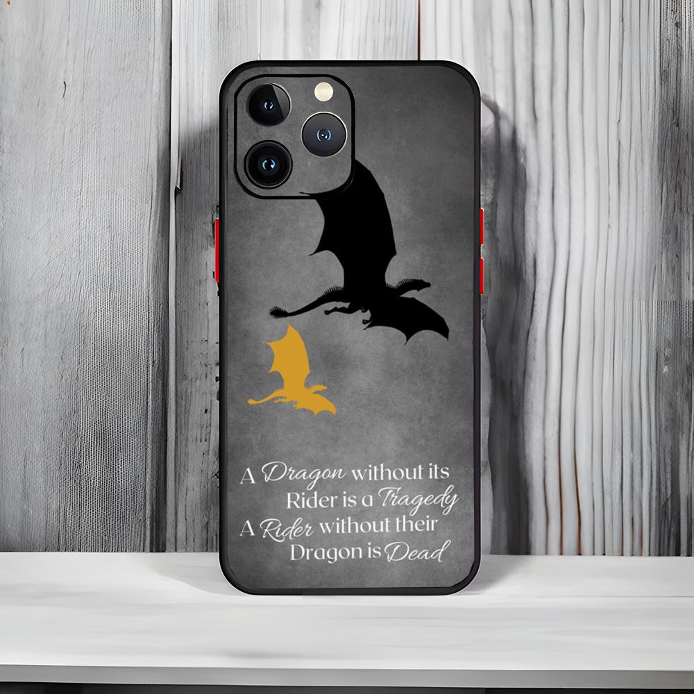 Epic Fantasy Novel Dragon F-Fourth W-Wing Phone Case Black Matte Thin Phone Case For iPhone17 16 15 14 13 ProMax iphone12promax