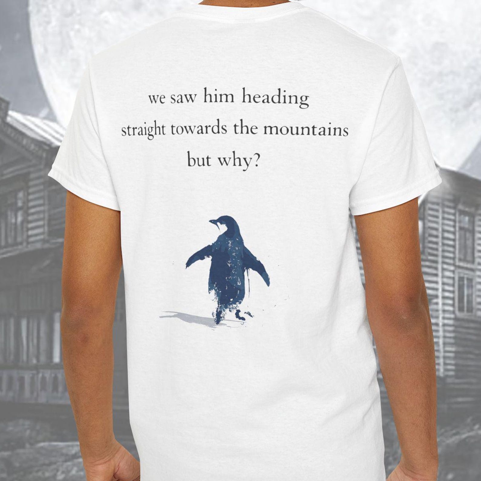 Nihilist Penguin But Why Meme White Back Print Shirt Gift, Nihilist Gifts Trending Meme T-Shirt, Motivational Tee, Novelty Gift XL