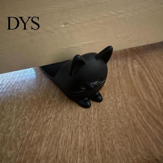 Portable Door Security Wedge 3D Printed Cute Cat Stopper, Non-Slip Cartoon Holder, Stop Decorative for Wood Floors Home Protection No Drill Stopper