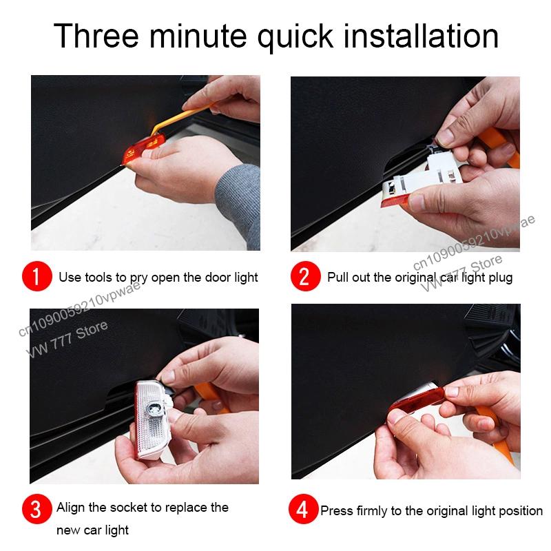 For VW VOLKSWAGEN New For VW Volkswagen Passat CC Lamando Touran Touareg Tiguan Eos Golf Car Door Logo Courtesy Lamp Laser Proje