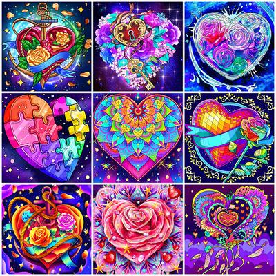 DIY Diamond Mosaic Flower Colourful New Arrival Painting Love Embroidery Cross Stitch Set Full Square Decor For Home
