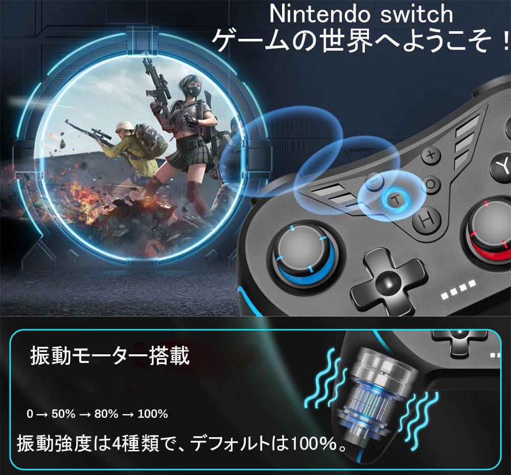 QISI Switch Controller with Hall Rear OLED Model Wireless Bluetooth and Gyro Sensor 2/Switch Effect, Buttons, Compatible, Connection, Vibration,