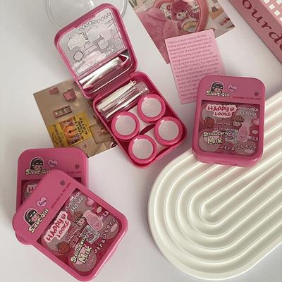 Cute Mini Contact Lenses Case Kit For Girls Travel Portable Contact Lens Box Contact Lens Storage Container